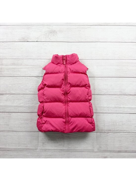 Lands' End Other - Lands' End Kids Puffer Vest Pink Quilted Zip Up Sleeveless Outerwear M 5-6